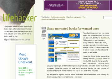 Life Hacker : Swap Unwanted Books For Wanted Ones
